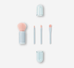 Flying Tiger Copenhagen 4 Parçalı Çok Renkli Seyahat Boy Makyaj Fırça Seti