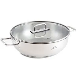 Jumbo Elya Çelik İndüksiyon Tabanlı Basık Tencere 30 cm