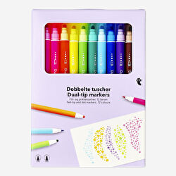 Flying Tiger Copenhagen 12'li Çok Renkli Keçeli Kalem Seti