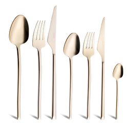 Jumbo 5500 84 Parça 12 Kişilik Çatal Kaşık Bıçak Takımı Mat Şampanya