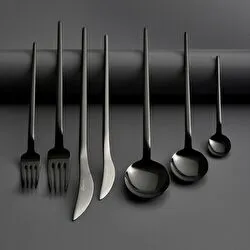 Jumbo 4400 Fallen 84 Parça 12 Kişilik Çelik Çatal Kaşık Bıçak Takımı