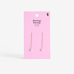 Flying Tiger Copenhagen İnci Detaylı Uzun Gold Küpe