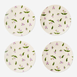 Flying Tiger Copenhagen 4'lü Kiraz Çiçeği Desenli Plastik Tabak Seti