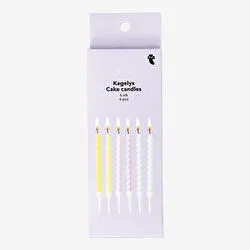 Flying Tiger Copenhagen 6'lı Çok Renkli Burgu Pasta Mumu