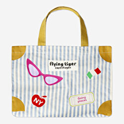 Flying Tiger Copenhagen Çocuklar İçin Mavi Çizgili Seyahat Çantası