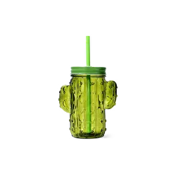Flying Tiger Copenhagen Kaktüs Şeklinde Pipetli Cam Bardak