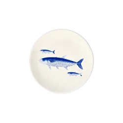 Flying Tiger Copenhagen Balık Desenli Beyaz Küçük Tabak