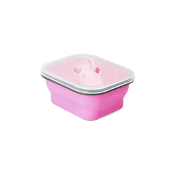 Flying Tiger Copenhagen Pembe Katlanabilir Silikon Beslenme Kabı