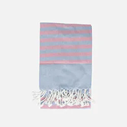 Flying Tiger Copenhagen Mavi Pembe Çizgili Peştemal