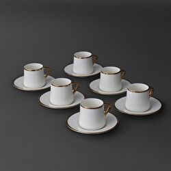 Jumbo Valetta Beyaz 12 Parça 6 Kişilik Fincan Takımı