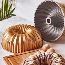 Emsan Griss Hardstone Döküm Kek Kalıbı Golden Pink 24 cm