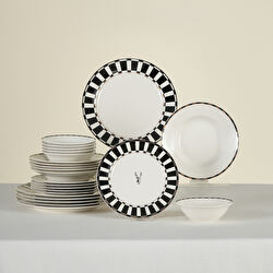 Karaca Elegance Bone Aries Metalic 24 Parça 6 Kişilik Yemek Takımı
