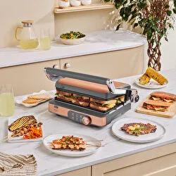 Karaca Gastro Gourmet Döküm Izgara ve Tost Makinesi Inox 6 Dilim Kapasiteli