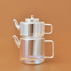 Karaca Flat Borosilikat Cam Çaydanlık Smoke Grey