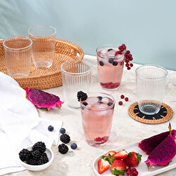 Karaca Gordes 6'lı Cam Meşrubat Bardağı 370 ml Amber