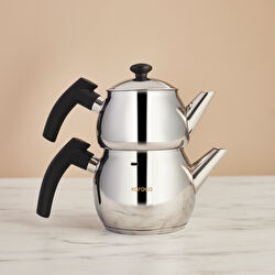 Karaca Adelya İndüksiyon Tabanlı Mini Boy Siyah Çaydanlık Takımı