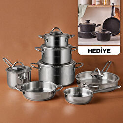 Karaca Ada İndüksiyon Tabanlı 12 Parça Çelik Tencere Seti V2