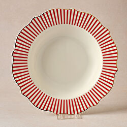 Karaca New Romantic İnce Çizgili Çukur Tabak 24 cm Siyah