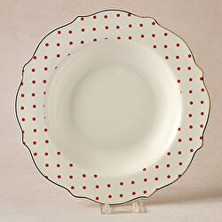 Karaca New Romantic Puantiyeli Çukur Tabak 24 cm Siyah 