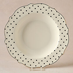 Karaca New Romantic Puantiyeli Çukur Tabak 24 cm Kırmızı