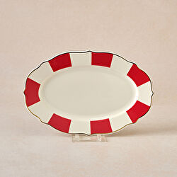 Karaca New Romantic Kalın Çizgili Kayık Tabak 20 cm Siyah 