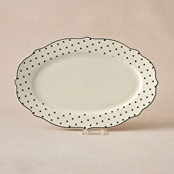 Karaca New Romantic Puantiyeli Kayık Tabak 30 cm Kırmızı