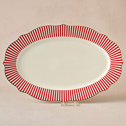 Karaca New Romantic İnce Çizgili Kayık Tabak 36 cm Siyah