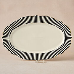 Karaca New Romantic İnce Çizgili Kayık Tabak 36 Cm Kırmızı 