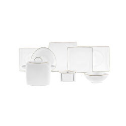 Karaca Square Bone Lucia 60 Parça 12 Kişilik Yemek Takımı Platin