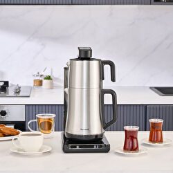 Homend Smart Royaltea Plus 1781H 2 in 1 Wifi Otomatik Çay ve Türk Kahve Makinesi Inox 