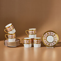 Karaca Gülfem 6 Kişilik Kahve Fincan Takımı Mavi 90 Ml