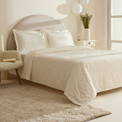 Karaca Home Perla Gofre %100 Pamuk Çift Kişilik Nevresim Takımı Bej