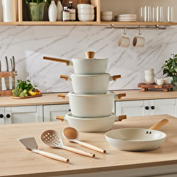 Karaca x Refika Swiss Crystal Pureline İndüksiyon Tabanlı 12 Parça Tencere Seti Gri