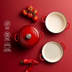 Emsan Fortino Cast Döküm Tencere Seti Lacivert 4 Parça 22 cm