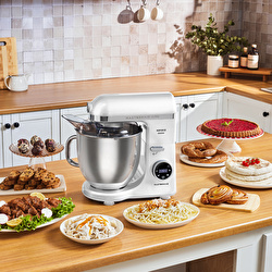 Karaca Mastermaid Chef Ultra D2000W Dijital Ekranlı Hamur Yoğurma Makinesi Imperial Red 7L