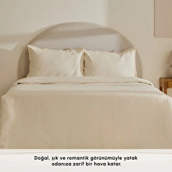 Karaca Home Adelia Fistolu Çift Kişilik Yatak Örtüsü Takımı Beyaz