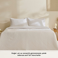 Karaca Home Adelia Fistolu Çift Kişilik Yatak Örtüsü Takımı Pudra