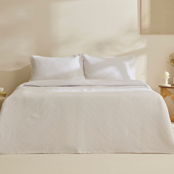 Karaca Home Adelia Fistolu Çift Kişilik Yatak Örtüsü Takımı Pudra