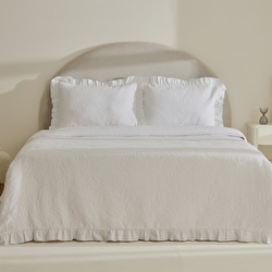 Karaca Home Branley Fırfırlı Çift Kişilik Yatak Örtüsü Takımı Natural