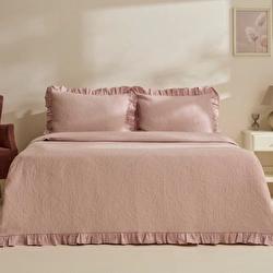 Karaca Home Branley Fırfırlı Çift Kişilik Yatak Örtüsü Takımı Natural