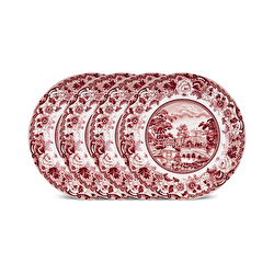 Karaca Old Town 4 Parça Pasta Takımı Mavi 21 cm