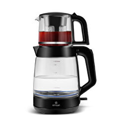 Emsan Glass Tea XL 2 in 1 Cam Çay Makinesi ve Kettle Space Gray