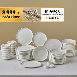 Karaca Stream Bone Aris White 53 Parça 12 Kişilik Yemek Takımı