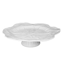 Baci Milano Botanica Çiçek Desenli Melamin Pembe Orta Boy Ayaklı Kek Standı 32,5 cm