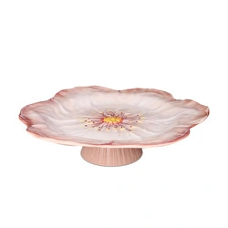 Baci Milano Botanica Çiçek Desenli Melamin Beyaz Orta Boy Ayaklı Kek Standı 32,5 cm