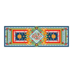 Baci Milano Dolce Far Niente Nar Desenli Renkli Pamuklu ve Polyester Runner 48 x 150 cm
