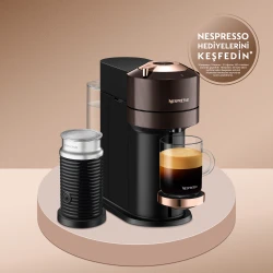 Nespresso Vertuo Next Premium Bronz Kahverengi Kahve Makinesi ve Süt Köpürtücü Aksesuar_0