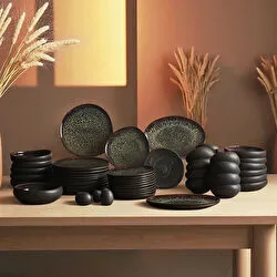 Karaca Earth Collection Galactic 55 Parça 12 Kişilik Yemek Takımı Siyah