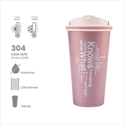 Emsan Smart Pembe Termos 500 ml