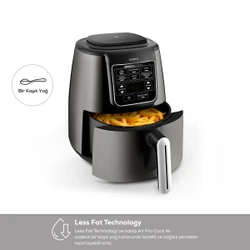 Karaca Connect Air Pro Cook XL 2 in 1 Uzaktan Erişimli Airfryer Shadow Grey 4 Kişilik